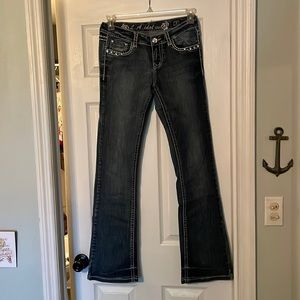 L.A. Idol Flares Demin Jeans.  Super cute with rose detail